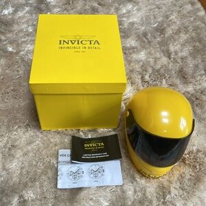 Invicta 20107 S1 Rally Men's Chronograph Quartz Watch Yellow Helmet Storage Box